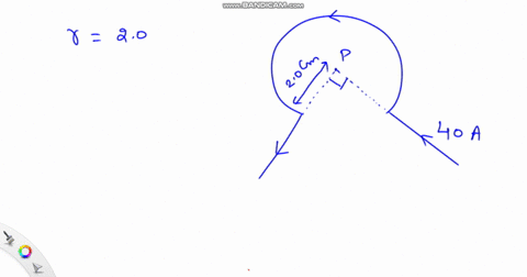 the-wire-shown-in-fig-31-7-carries-a-current-of-40-mathrma-find-the-field-at-point-p-since-p-lies-on