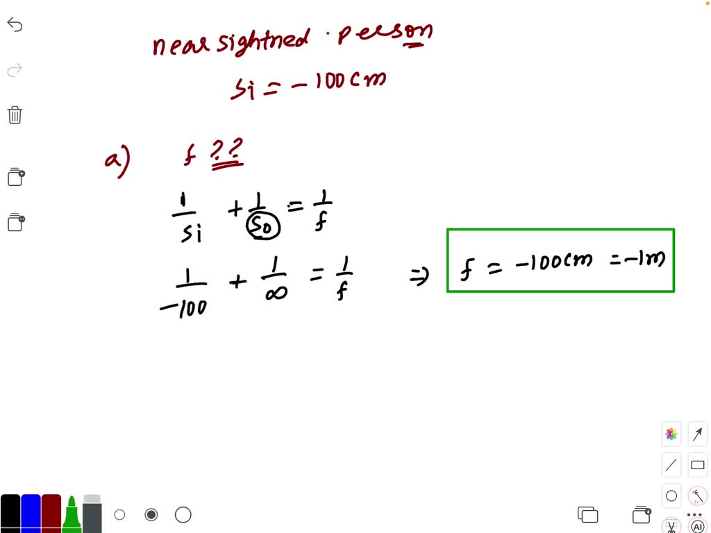 SOLVED A Nearsighted Person With The Same Vision In Both Eyes Has A Far 