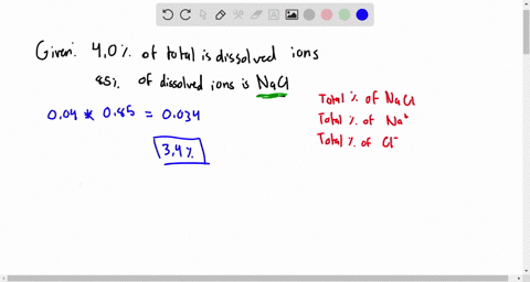 seawater-is-approximately-40-by-mass-dissolved-ions-85-of-which-are-from-mathrmnacl-a-find-the-mass-