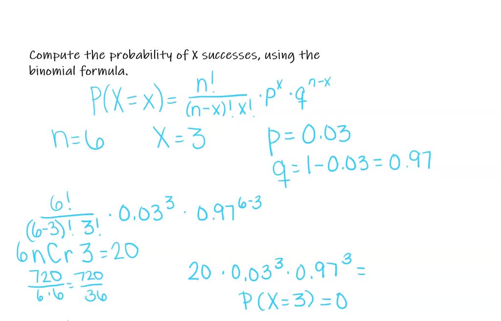 Solved Compute The Probability Of X Successes Us