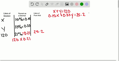 solve-each-problem-see-example-3-how-many-liters-each-of-15-acid-and-33-acid-should-be-mixed-to-get-