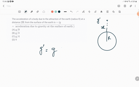 the-acceleration-of-a-body-due-to-the-attraction-of-the-earth-radius-r-at-a-distance-2-mathrmr-from-
