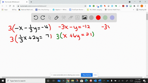 if-possible-solve-the-system-of-linear-equations-and-check-your-answer-beginarraylr-x-frac13-y-4-fra