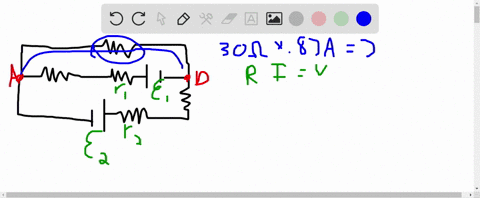 ii-a-what-is-the-potential-difference-between-points-a-and-mathrmd-in-fig-19-45-same-circuit-as-fig-