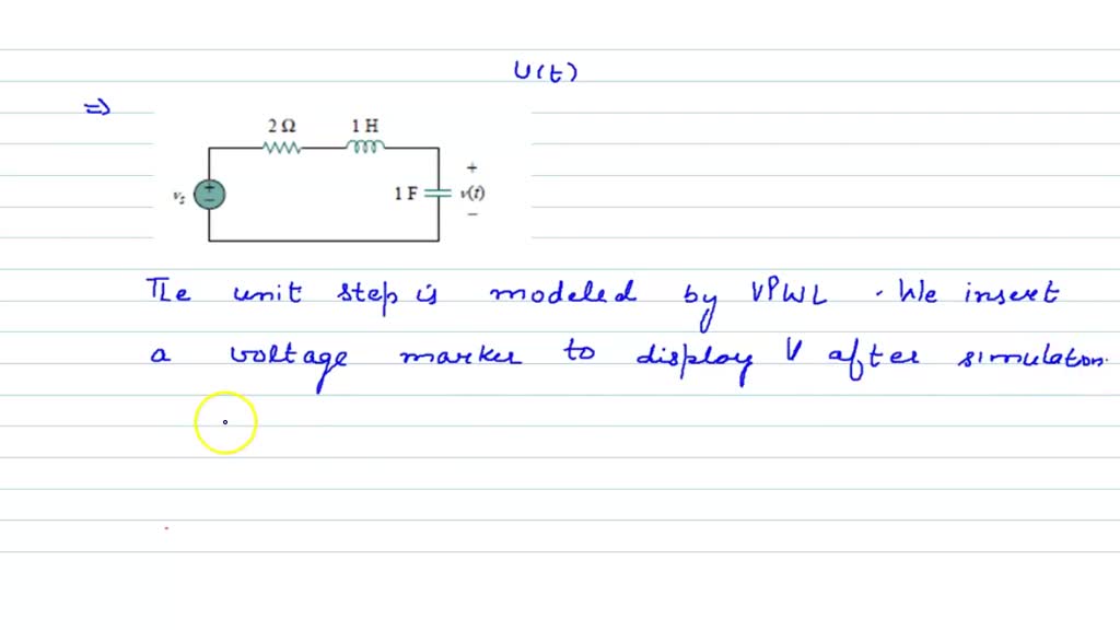 SOLVED:For the step function vs=u(t), use P Spice to find the response ...