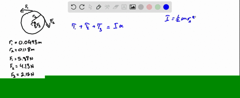 a-cylinder-having-a-mass-of-192-mathrmkg-rotates-about-its-axis-of-symmetry-forces-are-applied-as-sh