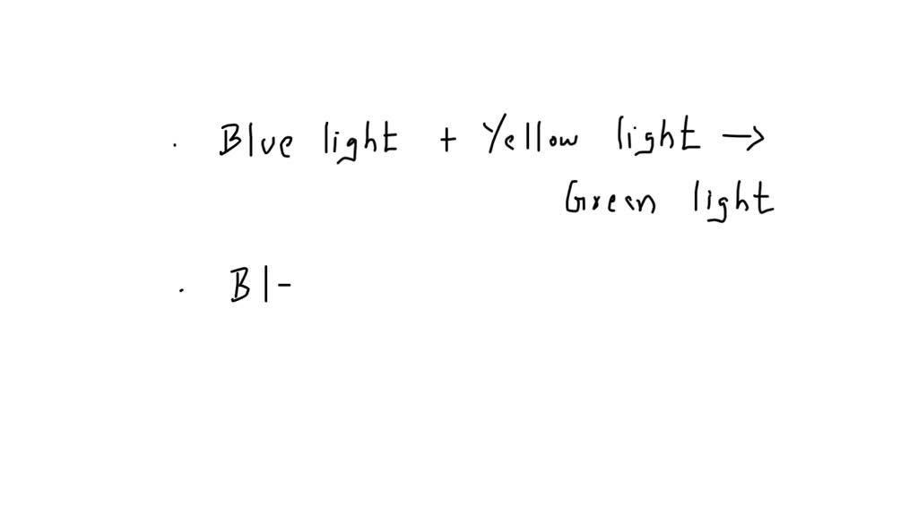 SOLVEDWhat color do you get by combining blue and yellow light? By