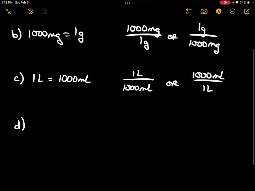 SOLVED:Conversion from smaller units to larger units: Divide by 10 for ...