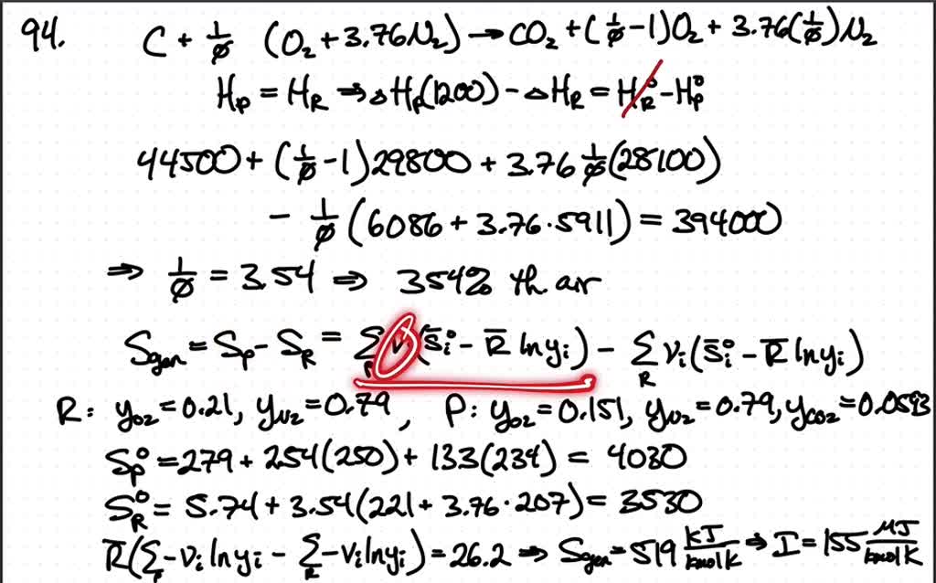 SOLVEDGraphite, C, at P0, T0 is burned with air coming in at P0, 500 K