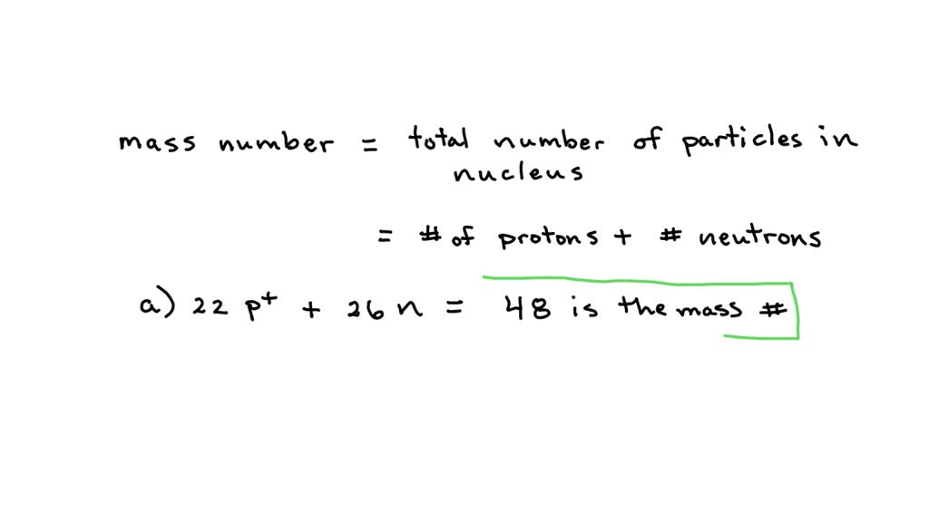 SOLVED:What Is The Mass Number Of An Atom With: (a) 22 Protons, 22 ...