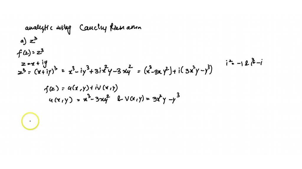 SOLVED:1 to 21. Use the Cauchy-Riemann conditions to find out whether ...