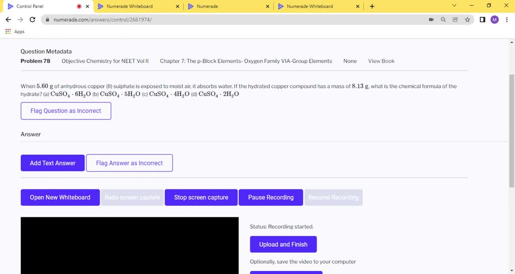 SOLVEDWhen 5.60 g of anhydrous copper (II) sulphate is exposed to