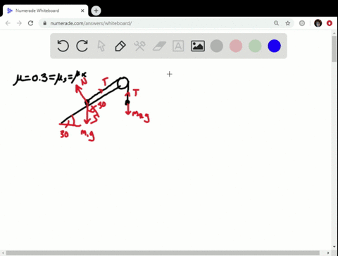 a-35-kg-object-placed-on-an-inclined-plane-angle-30-above-the-horizontal-is-connected-by-a-string-go