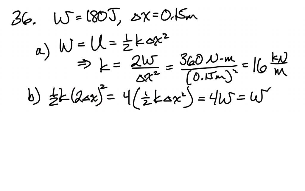 Solved it takes 180 j of work to compress a certain spring 0 15 m a 