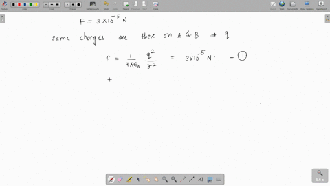 there-are-two-charged-identical-metal-spheres-a-and-b-repel-each-other-with-a-force-3-times-10-5-mat