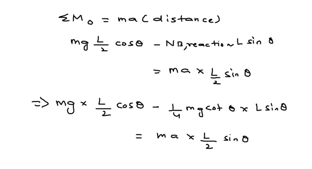 SOLVED: The uniform slender bar of mass m and length L is held in the ...