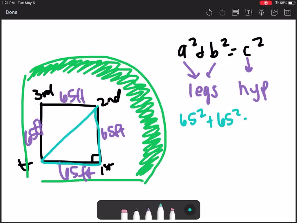 SOLVEDUse the Pythagorean theorem. A softball diamond is a square with