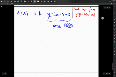 find-an-equation-for-the-line-that-passes-through-the-point-p27-and-is-parallel-to-the-line-y-2-x50