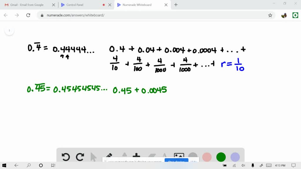 SOLVED Write Each Repeating Decimal As A Fraction 0 45