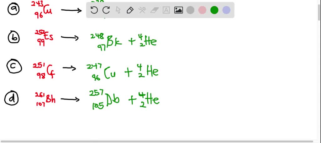 SOLVED:Write a balanced nuclear equation for the alpha decay of each of ...