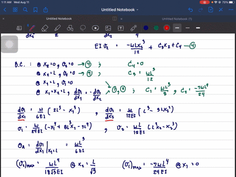 determine-the-maximum-deflection-between-the-supports-a-and-b-e-i-is-constant-use-the-method-of-inte