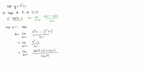 a-find-the-slope-of-the-tangent-line-to-the-curve-yx31-at-the-point-12-i-using-definition-1-ii-using
