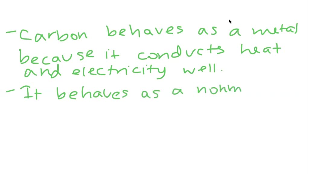 SOLVEDElemental carbon is a black, dulllooking solid that conducts
