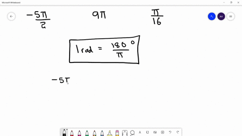 find-the-exact-degree-measure-of-the-angle-a-frac5-pi2-b-9-pi-c-fracpi16
