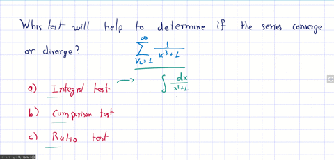 which-test-will-help-you-determine-if-the-series-converges-or-diverges-sum_k1infty-frac1k31-a-integr