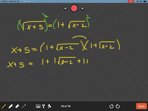 solve-the-radical-equation-for-the-given-variable-sqrtx51sqrtx-2