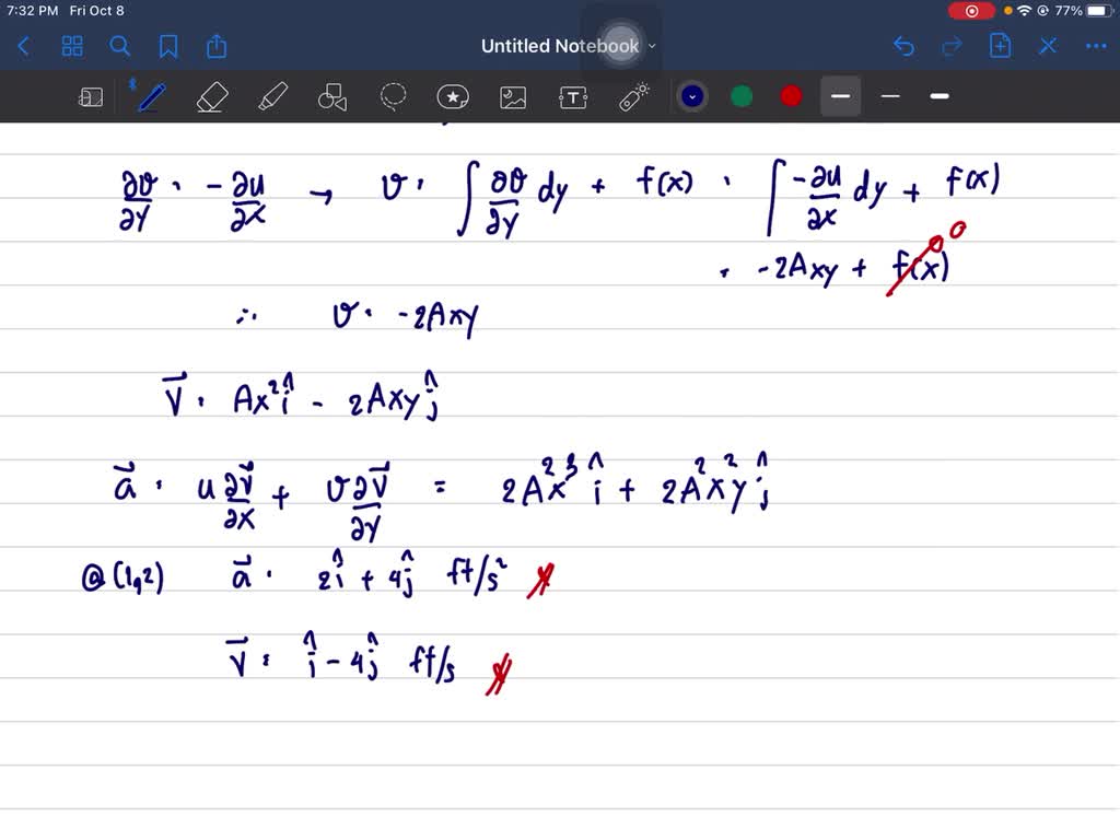 Solved The X Component Of Velocity In A Two Dimensional