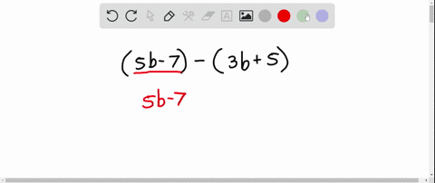 SOLVED:Subtract. (5.1 b-7.6)-(3.3 b+5.9)
