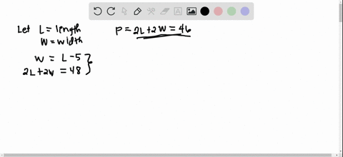 write-a-system-of-equations-and-solve-the-width-of-a-rectangle-is-5-mathrmcm-less-than-the-length-if