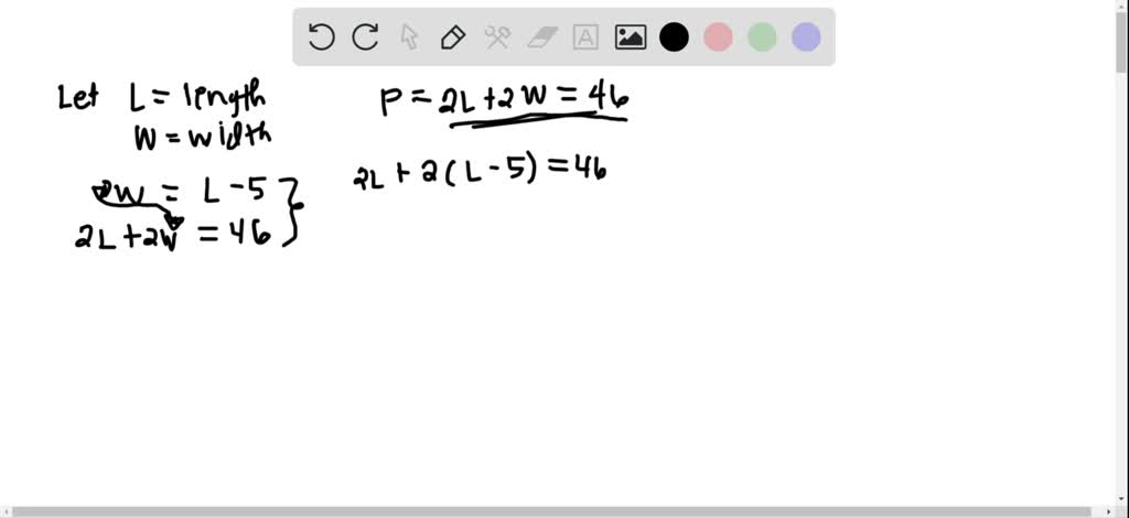 SOLVED:Set up a linear system and solve. The length of a rectangle is 2 ...