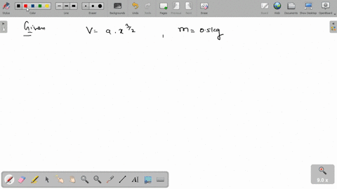 a-body-of-mass-05-mathrmkg-travels-in-a-straight-line-with-velocity-va-x3-2-where-a5-mathrmm-1-2-m-3