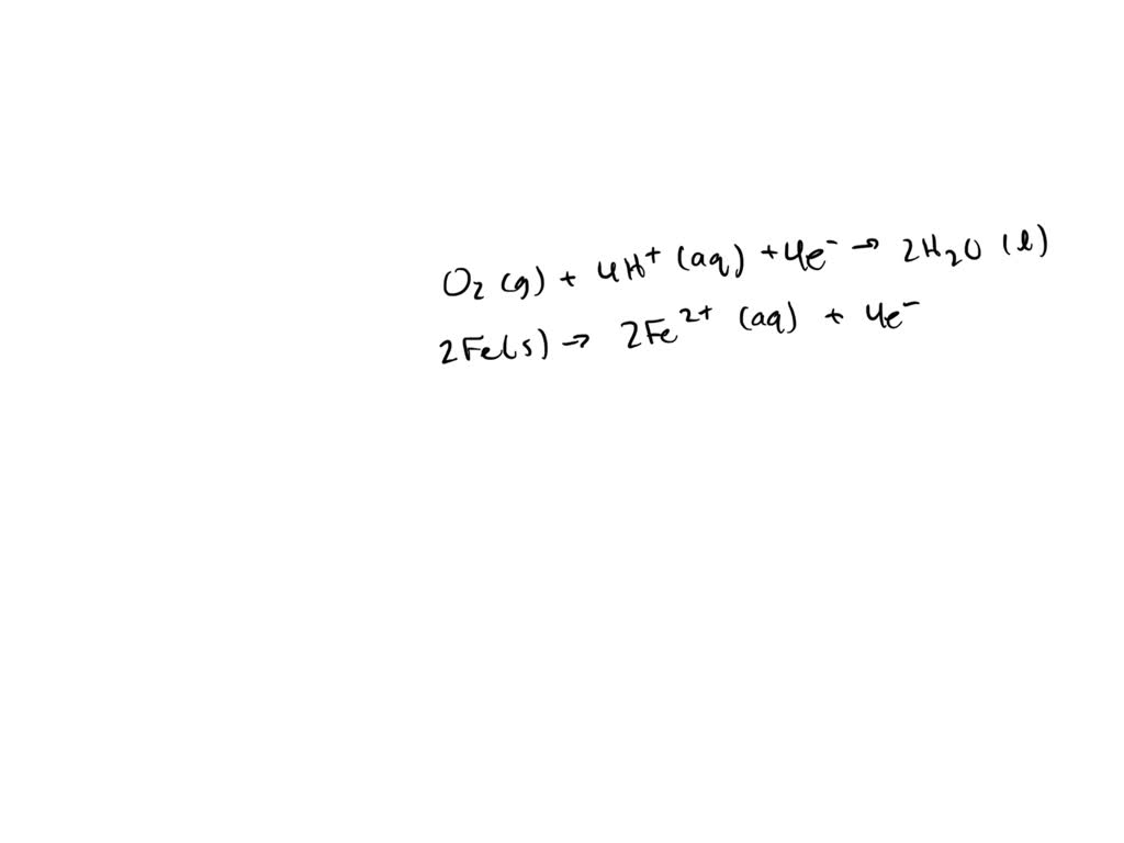 In the presence of oxygen, the cathode half-reaction written in the ...