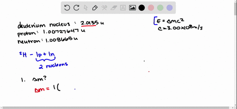 calculate-the-binding-energy-in-jnucleon-of-the-deuterium-nucleus-whose-mass-is-20135-mathrmu