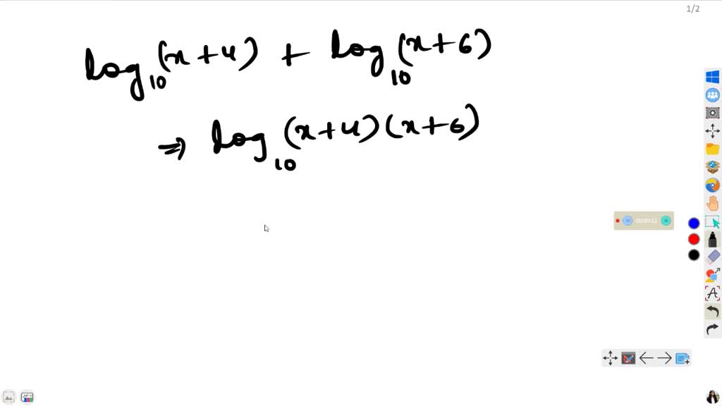 Use the properties of logarithms to write each expression as a single ...