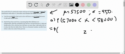 the-useful-life-of-a-particular-make-and-type-of-automotive-tire-is-normally-distributed-with-mean-5