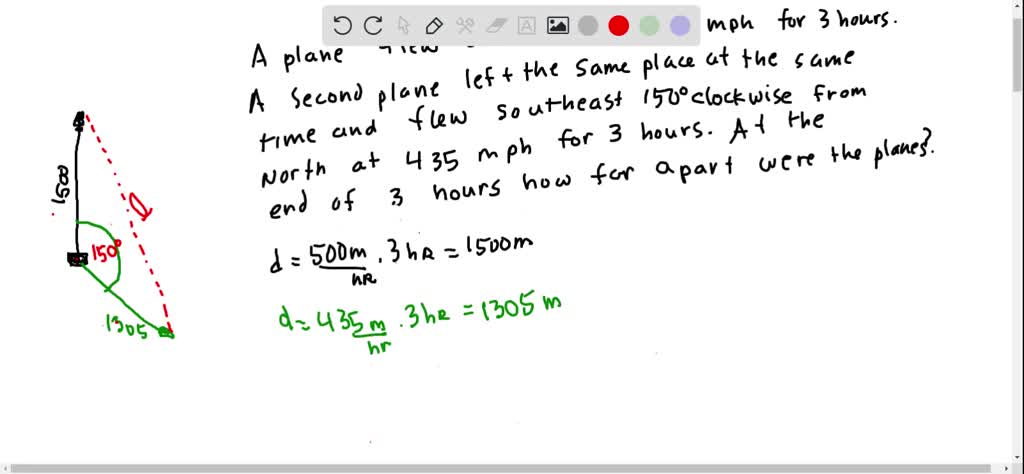 SOLVED A Plane Flew Due North At 500 Miles Per Hour For 3 Hours A 