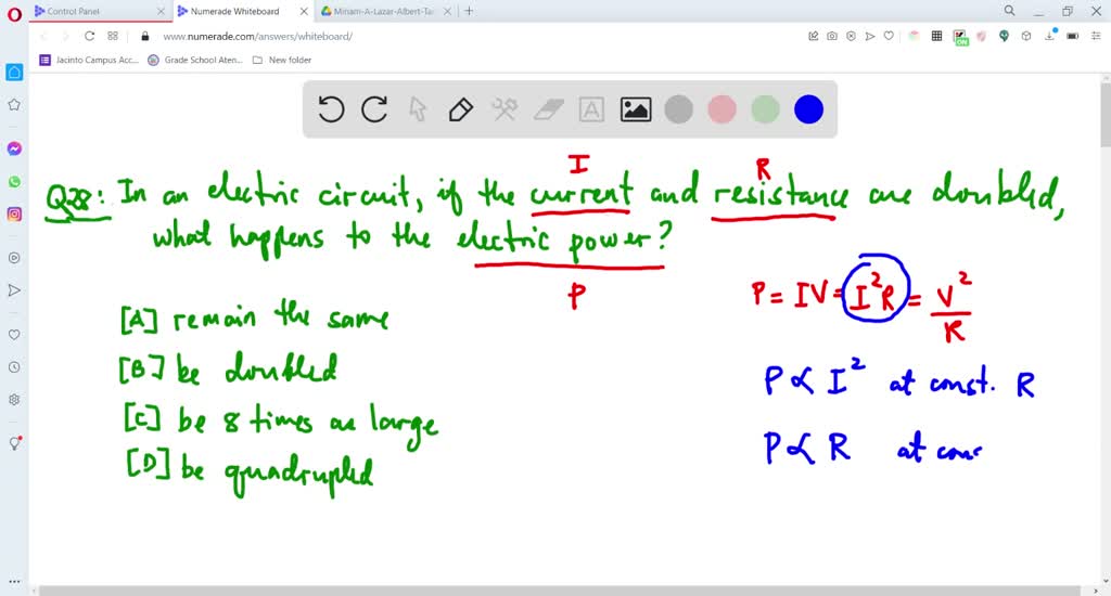 SOLVED:If the current and the resistance of an electric circuit are ...