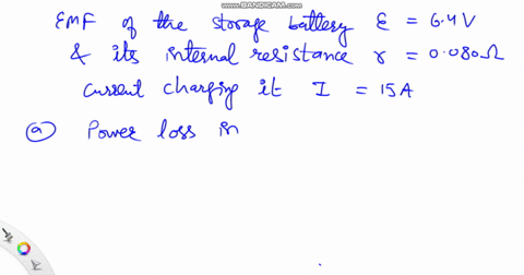 a-storage-battery-of-emf-64-mathrmv-and-internal-resistance-0080-omega-is-being-charged-by-a-current
