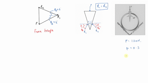 a-12circ-wedge-is-used-to-spread-a-split-ring-the-coefficient-of-static-friction-between-the-wedge-2