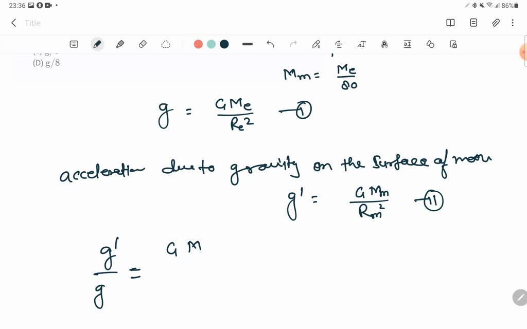 SOLVEDThe moon's radius is 1 / 4 that of earth and its mass is 1 / 80