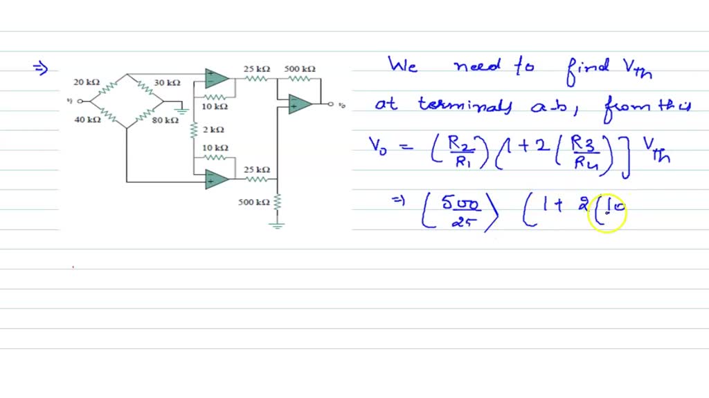 SOLVED Figure 5.90 shows an instrumentation amplifier driven by a