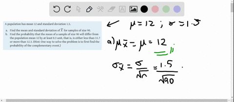 a-population-has-mean-12-and-standard-deviation-15-a-find-the-mean-and-standard-deviation-of-x-for-s