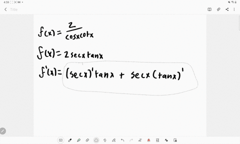 find-fprimex-fxfrac2cos-x-cot-x