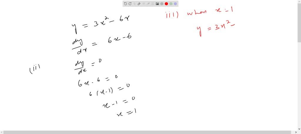 SOLVED:Locate the turning point on the curve y=3 x^2-6 x and determine ...