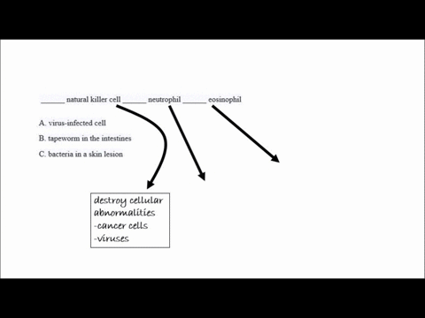 match-each-cellular-defense-with-the-infection-it-would-most-likely-target-______-natural-killer-cel
