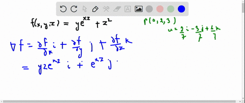 find-d_mathfraku-f-at-p-fx-y-zy-ex-zz2-p023-mathbfufrac27-mathbfi-frac37-mathbfjfrac67-mathbfk